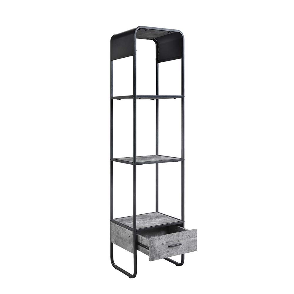 ACME Raziela - Side Pier - Concrete Gray & Black Finish | Meri Furniture