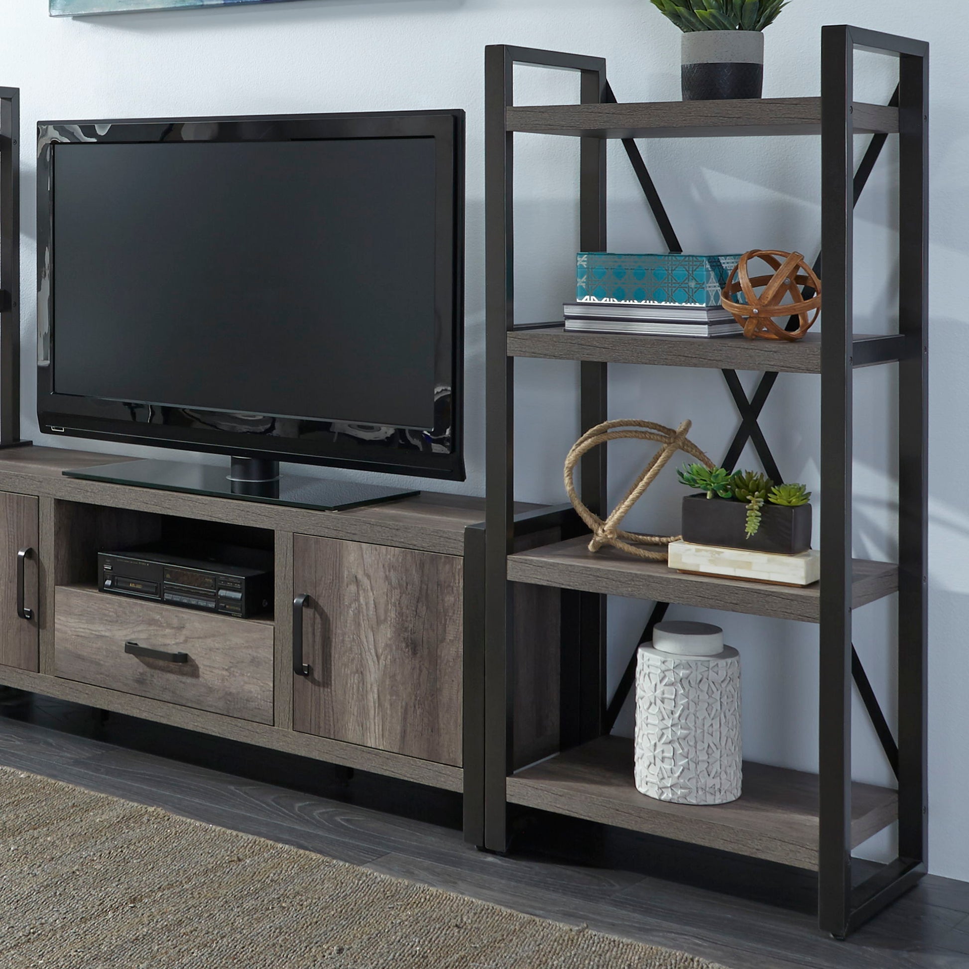 Liberty Furniture Tanners Creek - Pier Unit - Dark Gray | Meri Furniture