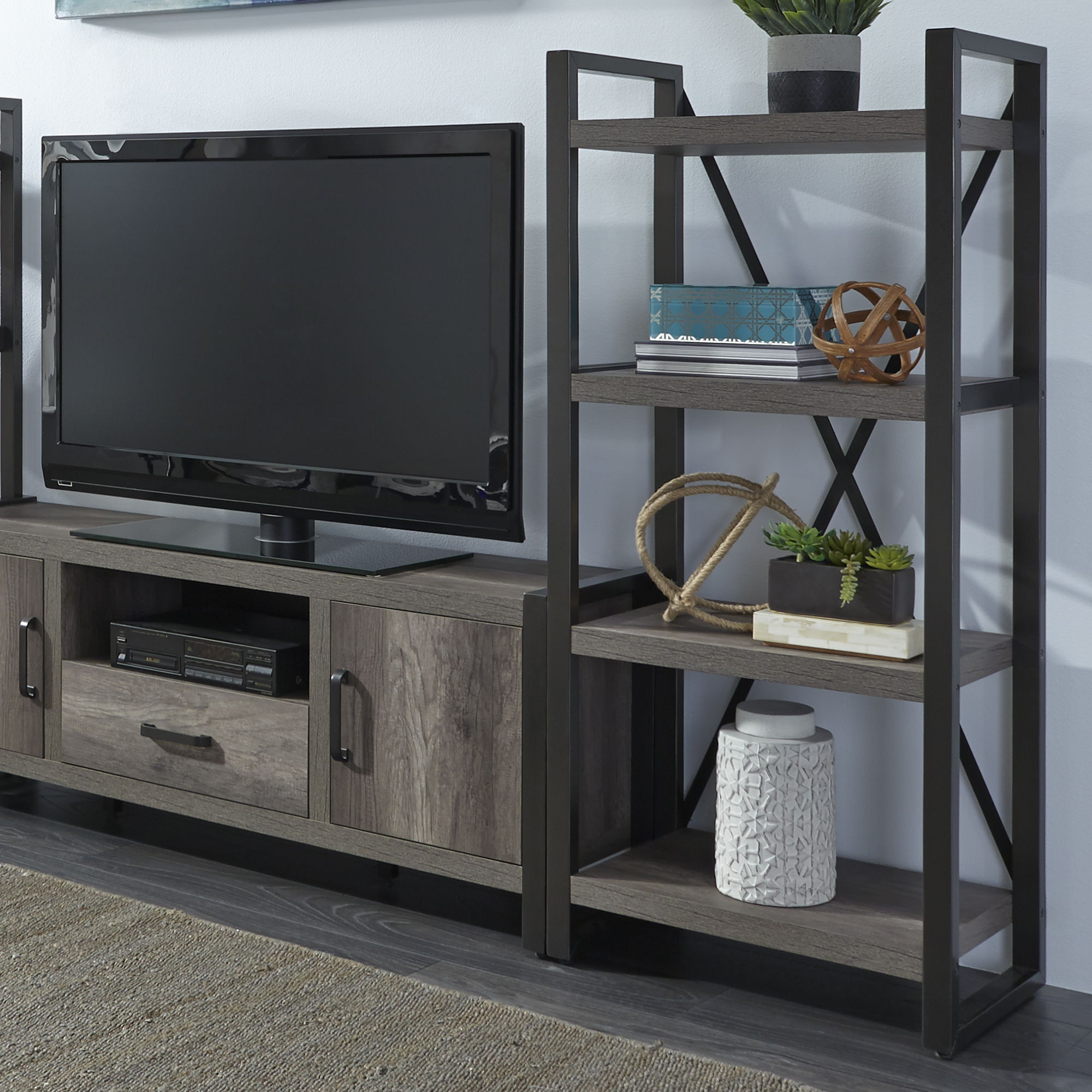 Liberty Furniture Tanners Creek - Pier Unit - Dark Gray | Meri Furniture