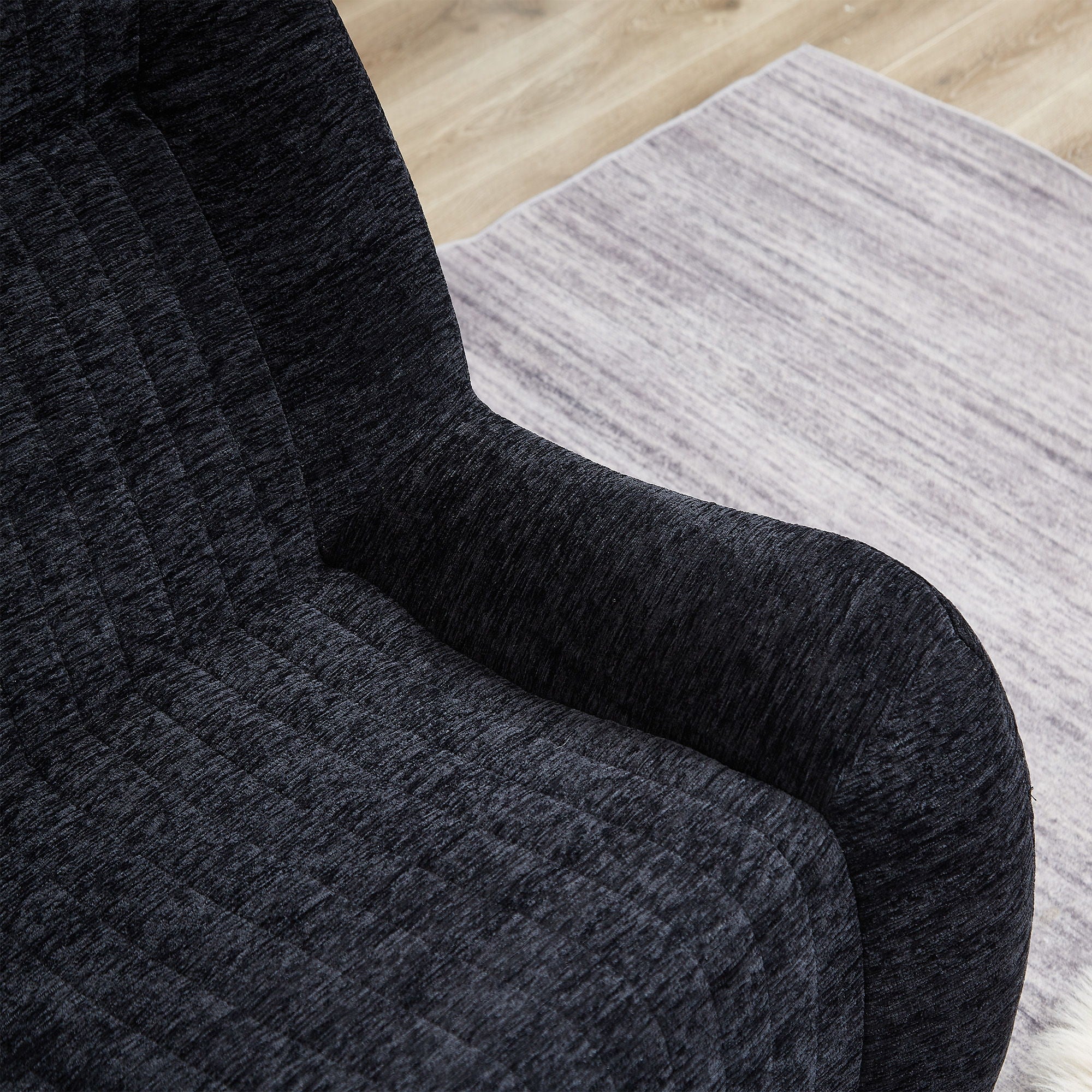 Bean Bag Chair With Armrests Oversized Comfy Beanbag Lounge Lazy Floor Sofa Accent Chair For Living Room - Black