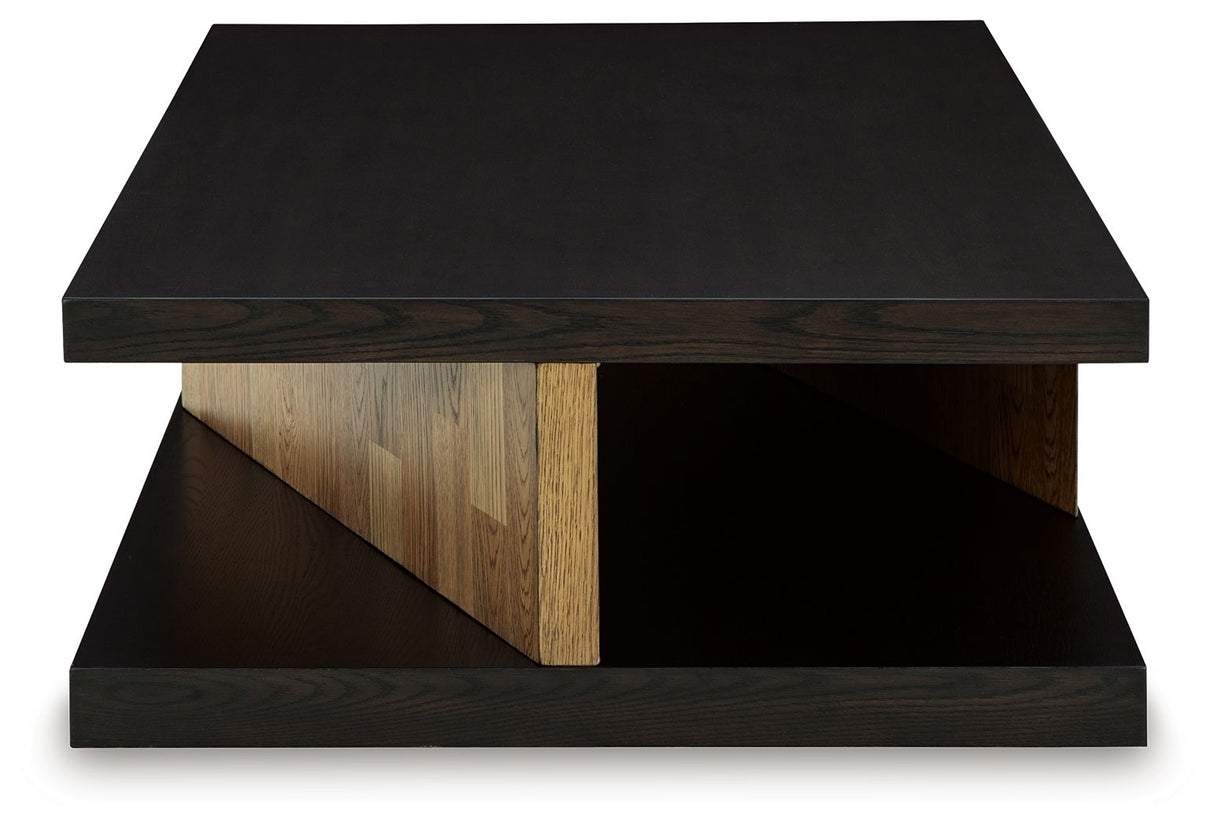 Signature Design by Ashley® Kocomore - Brown / Natural - Rectangular Cocktail Table | Meri Furniture