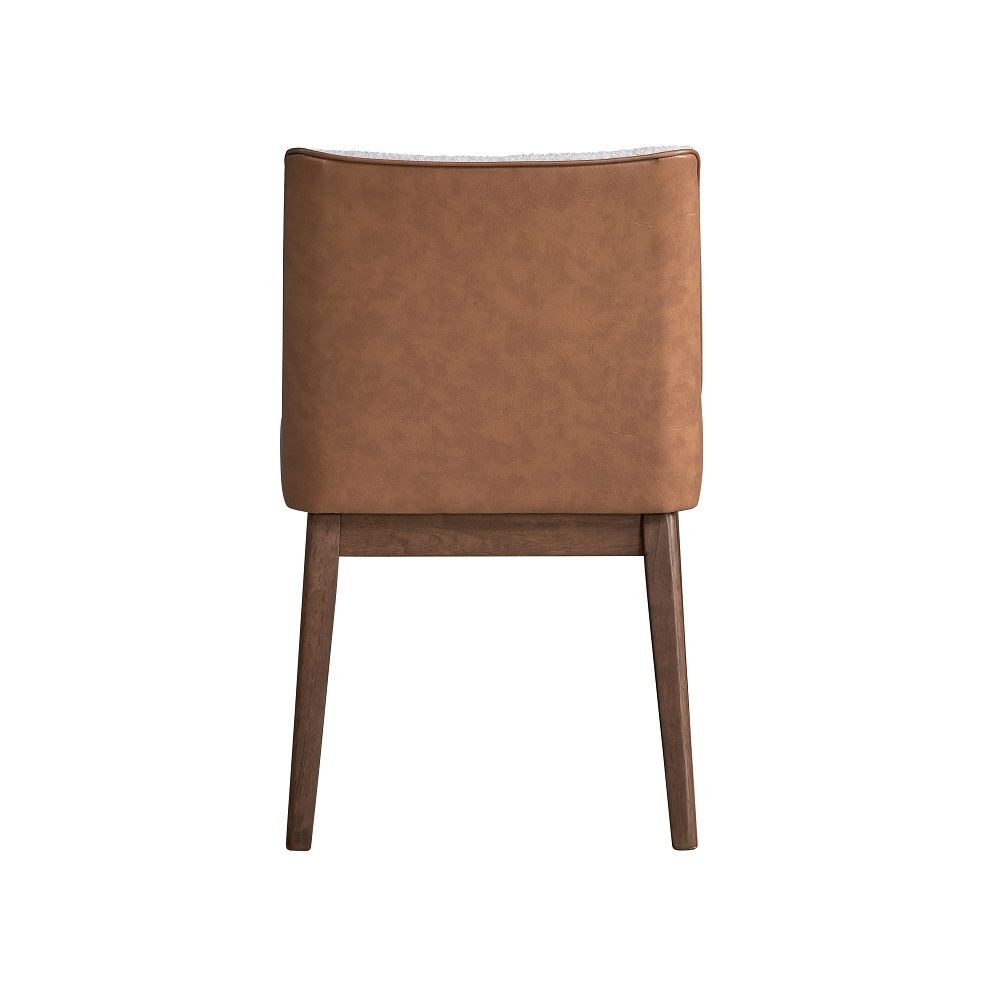 ACME Ginny - Side Chair (Set of 2) - Brown Velvet & Walnut | Meri Furniture