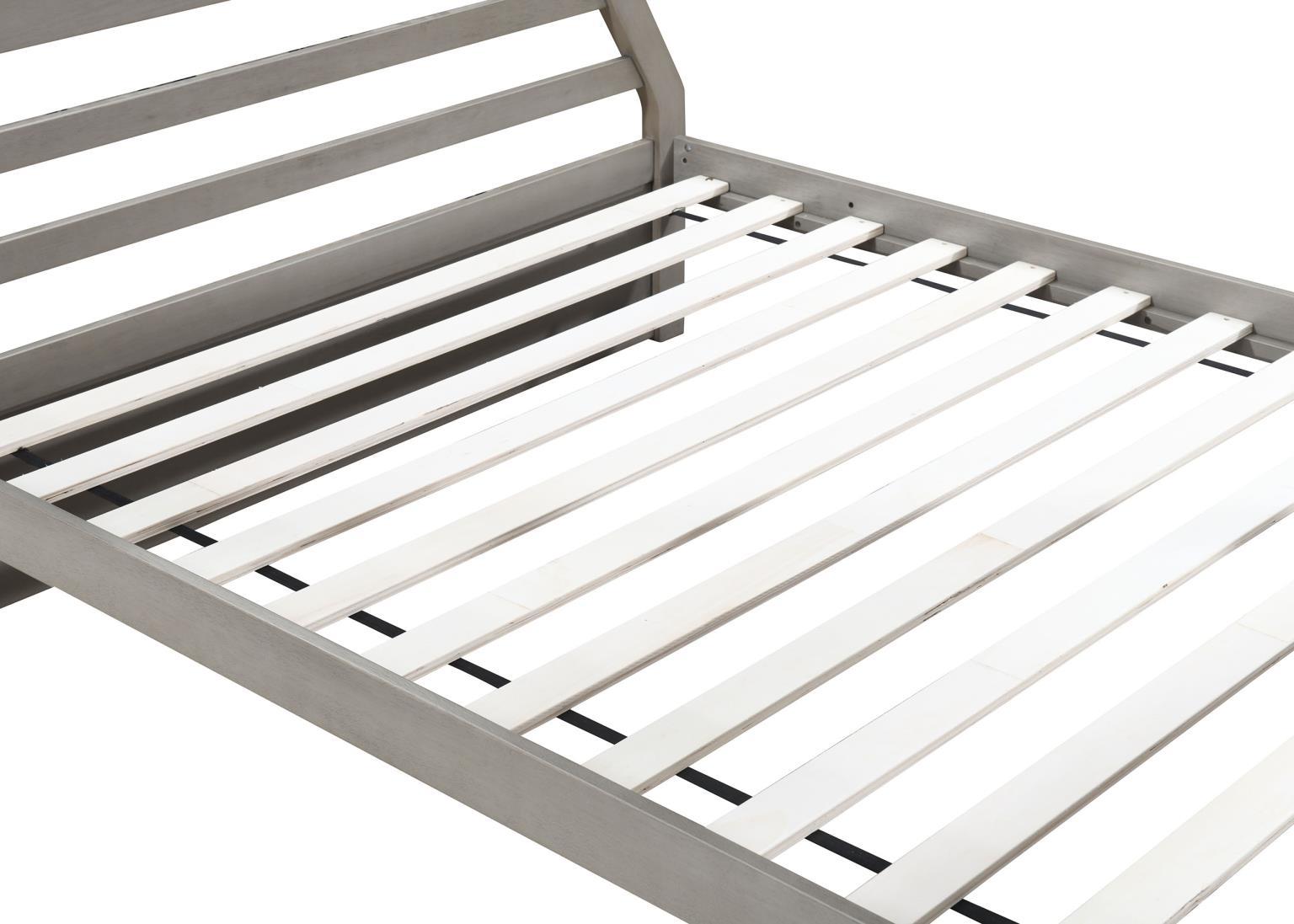 S090 - Twin / Full Bunk Bed - Light Gray