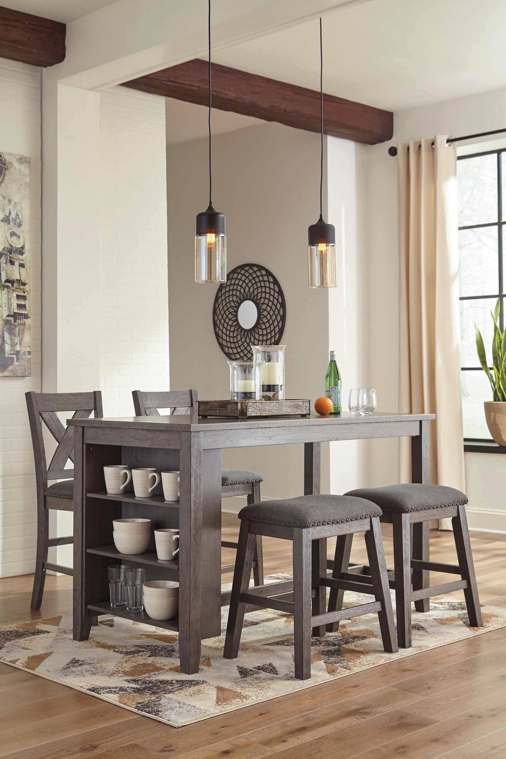 Signature Design by Ashley® Caitbrook - Rectangular Counter Table Set | Meri Furniture