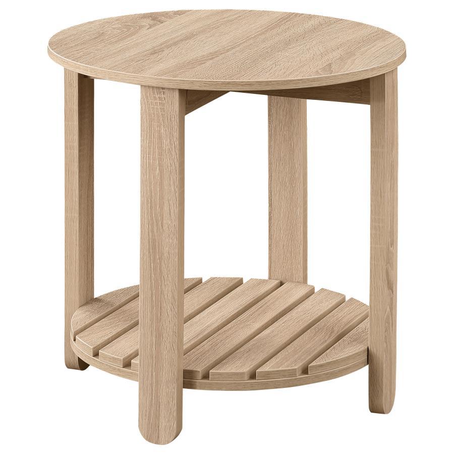 Coaster Fine Furniture Fowler - 1 Shelf Round Engineered Wood Table | Meri Furniture
