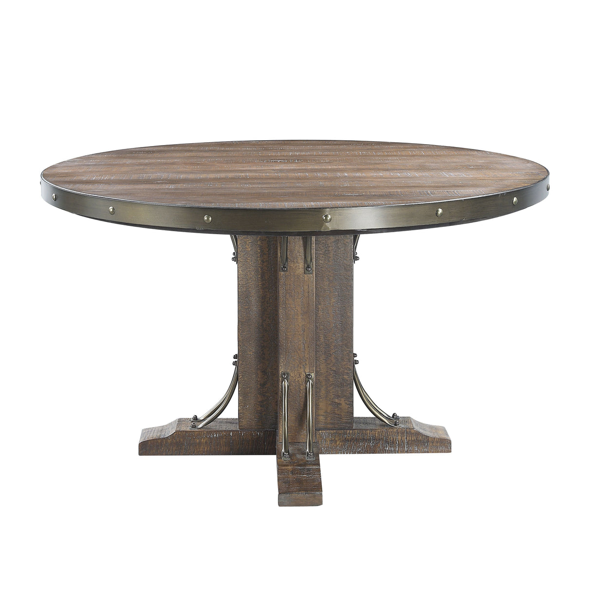 ACME Raphaela - Dining Table - Weathered Cherry Finish - 30" | Meri Furniture