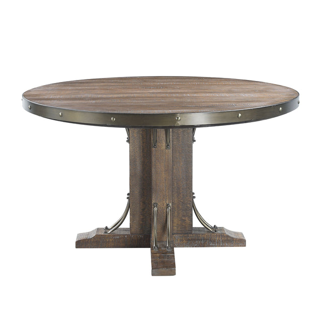 ACME Raphaela - Dining Table - Weathered Cherry Finish - 30" | Meri Furniture
