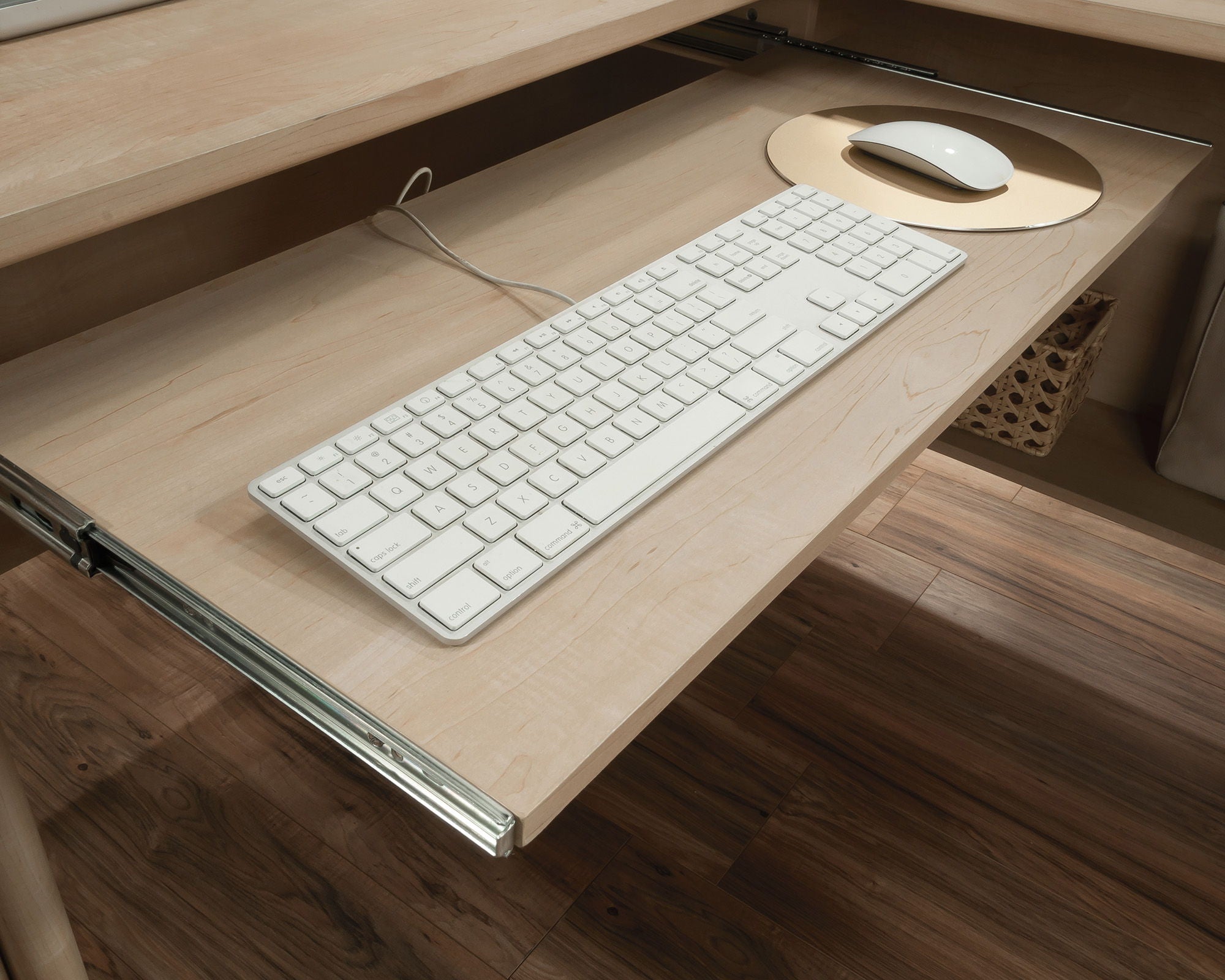 L-Shaped Home Office Desk in Natural Maple