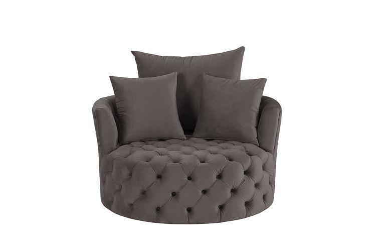 ACME ‧Seat Construction: Full Foam‧Wooden Inner Frame‧Tight Seat & Back Cushion‧Botton Tufted‧3 Pillows Included‧Foam Density: D28‧Swivel Function(360 Degree) | Meri Furniture