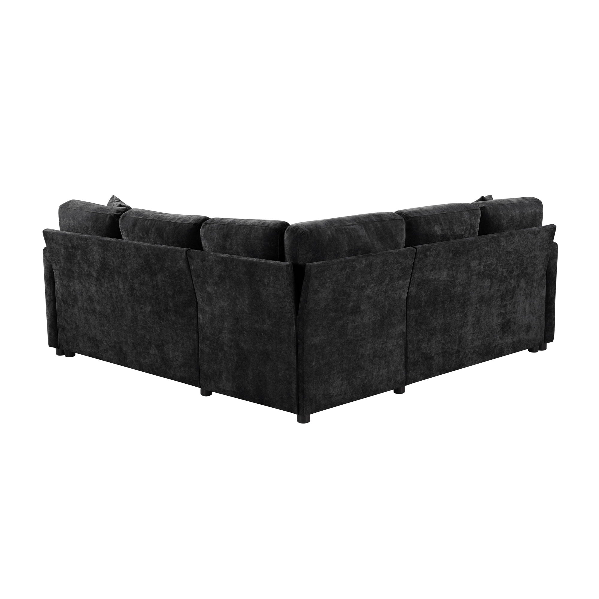 Modern L Shaped Sectional Sofa Bed With Hidden Storage Chenille Upholstery