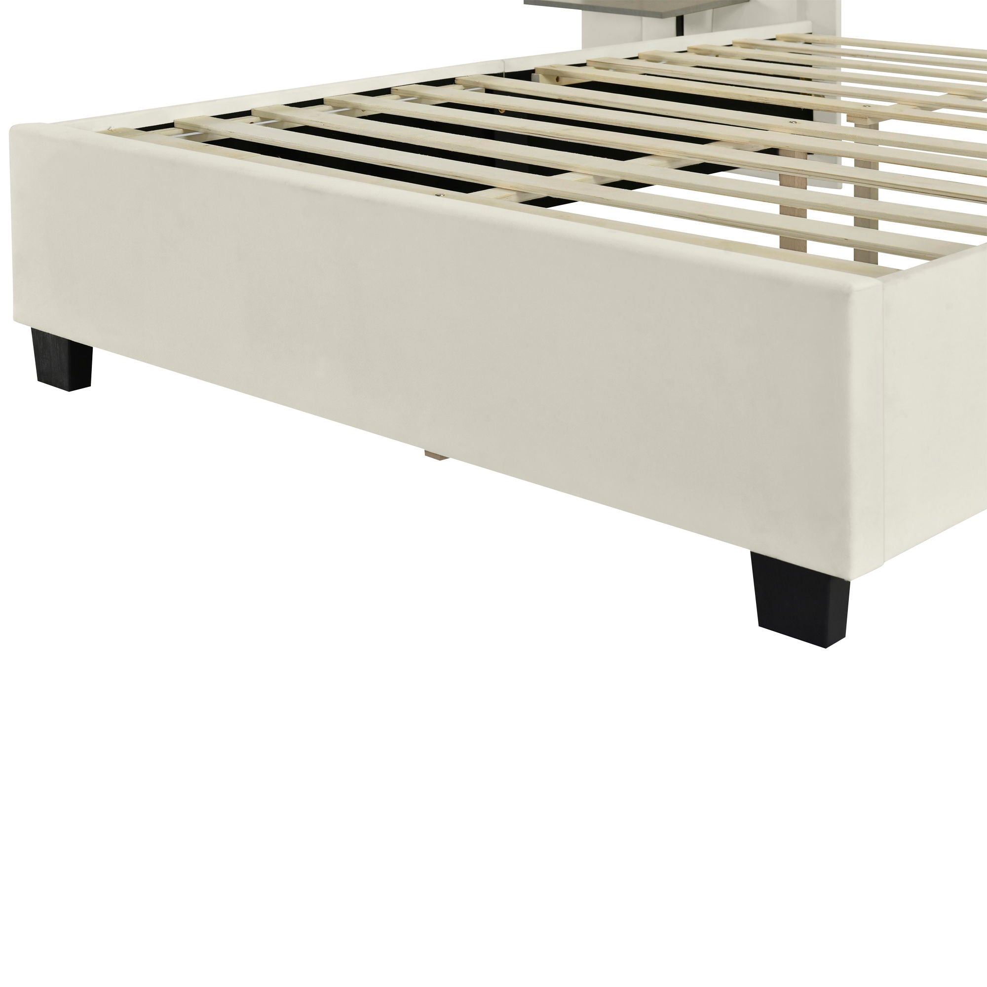 Upholstered Platform Bed With Big Headboard