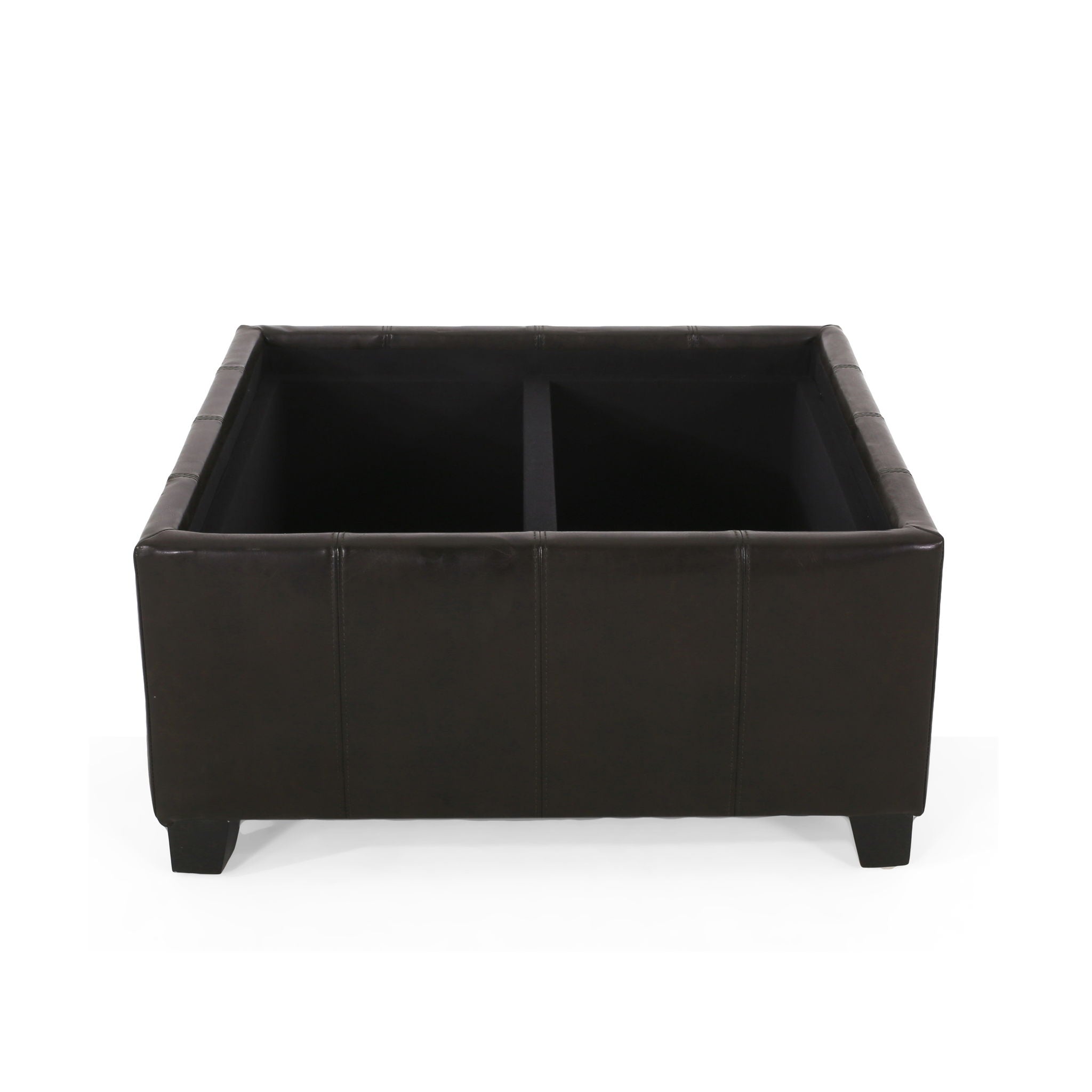 Contemporary Ottoman With Storage And Tray Tops - Brown