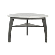 Jasmine - Bar Table With Arched Legs And Marble Top, Triangular Shape - Gray