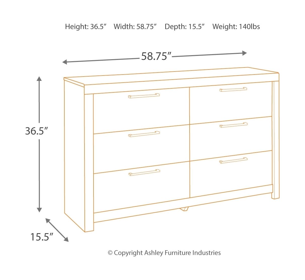 Ashley Furniture Derekson - Dresser, Mirror | Meri Furniture