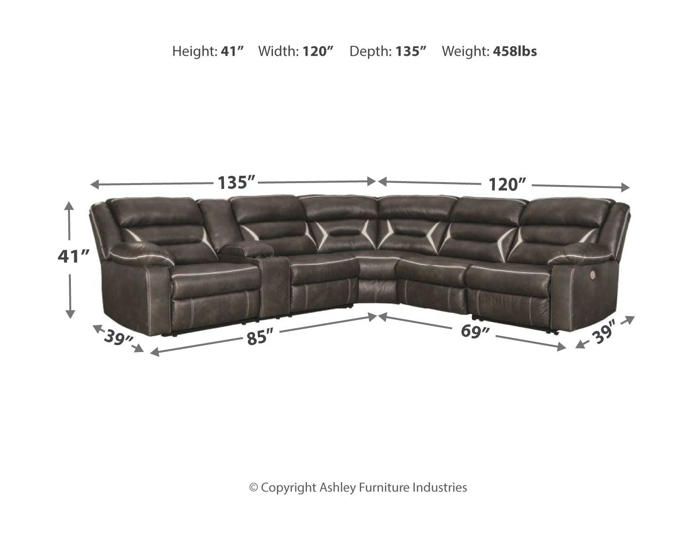 Signature Design by Ashley® Kincord - Sectional | Meri Furniture