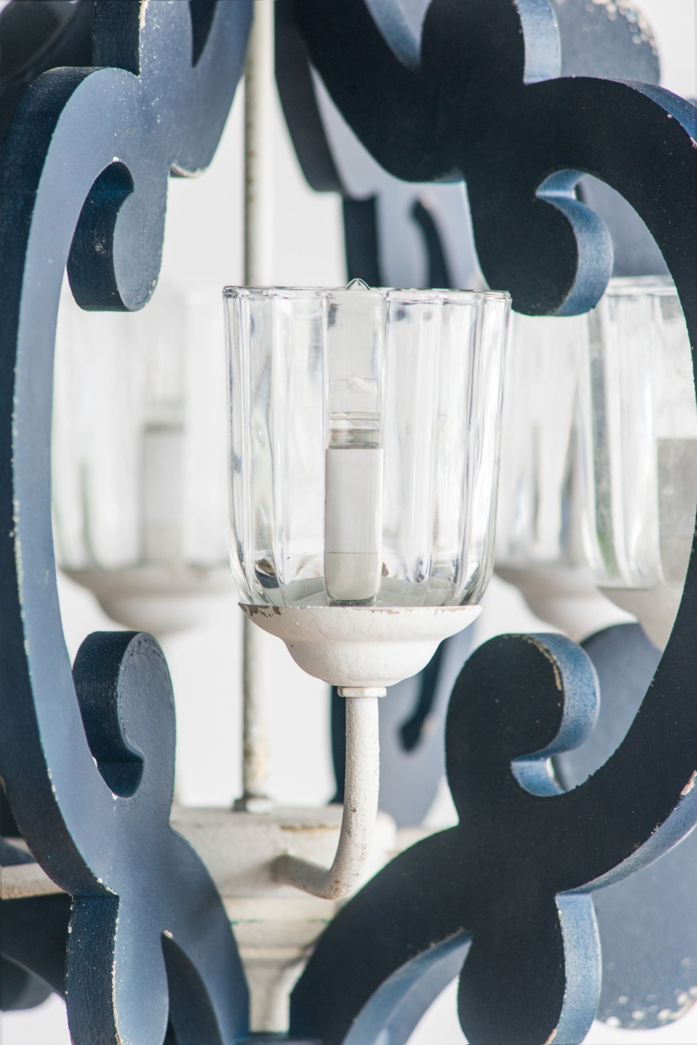 Wood Chandelier 6 Light Farmhouse Pendant Lighting Wood Hanging Light Fixture For Kitchen Living Dining Room, Bulb Not Included - Cream