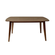 Mid Century Style Wood Dining Table With Rounded Corners - Walnut