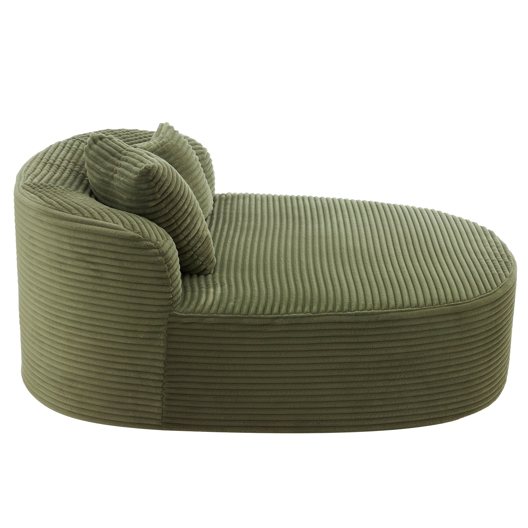 Modern Chaise Lounge Sofa Boneless Couch With Supportive Pillows