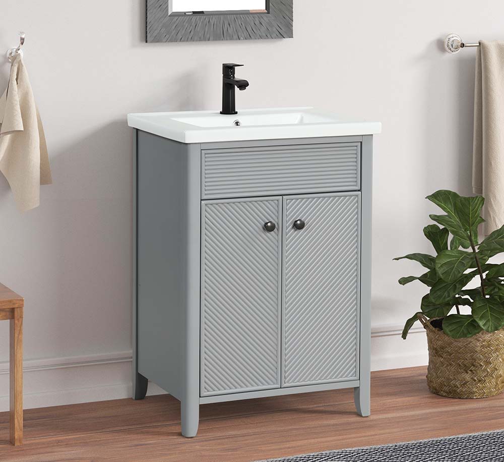 ACME Eirlys - Sink Cabinet - Gray Finish | Meri Furniture