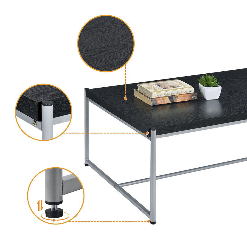 Lennox 3 Piece Black Coffee and End Table Set