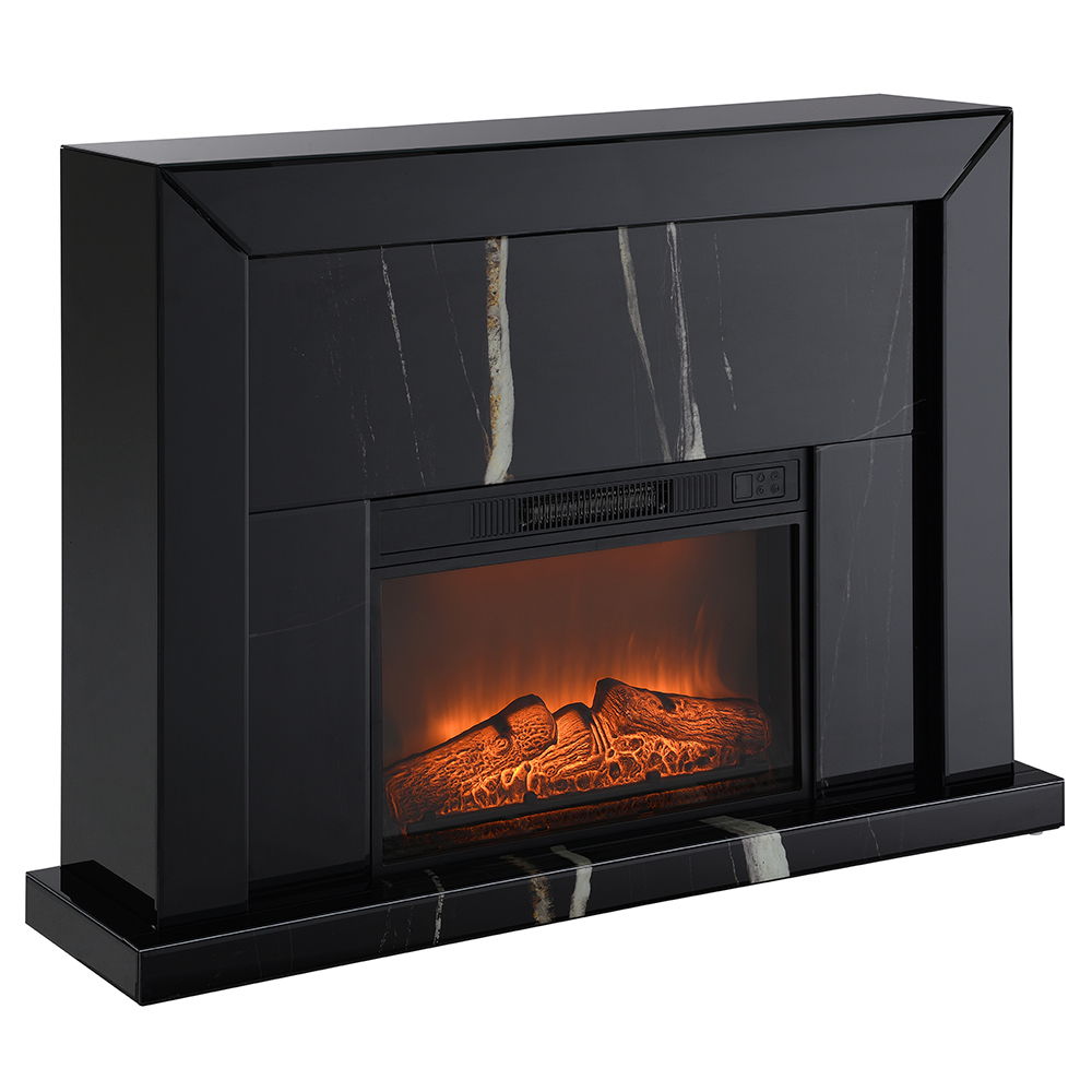ACME Drisana - Fireplace - Black Mirrored Finish | Meri Furniture