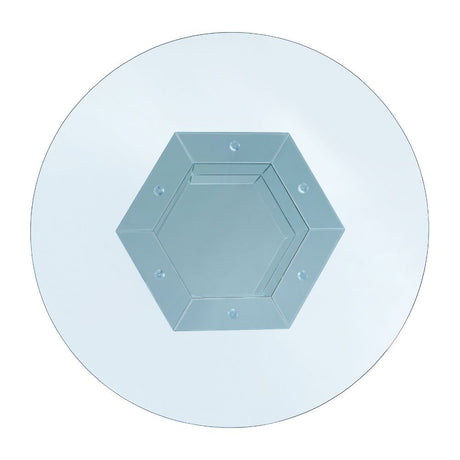 ACME Noralie - Dining Table - Mirrored, Faux Diamonds & Clear Glass | Meri Furniture