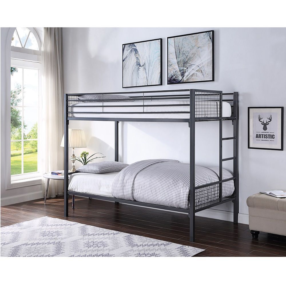 ACME Gelsey - Twin Bunk Bed - Sandy Black | Meri Furniture