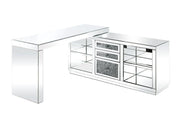 ACME Noralie - Desk - Clear Glass, Mirrored & Faux Diamonds | Meri Furniture