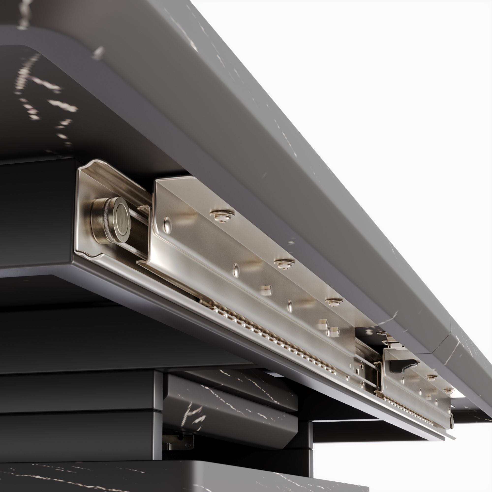 Modern Mid-Century Gray Dining Table Set With Extendable Design