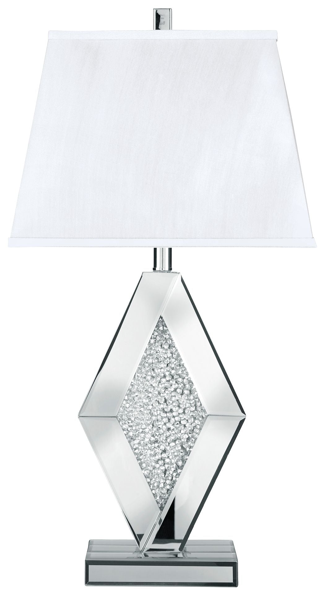 Ashley Furniture Prunella - Silver Finish - Mirror Table Lamp | Meri Furniture