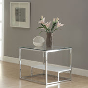 Ruben - End Table - Clear Glass & Chrome