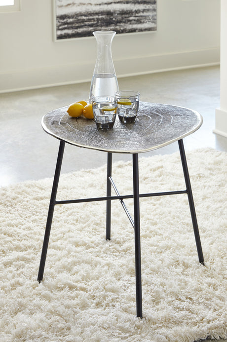 Laverford - Chrome / Black - Round End Table