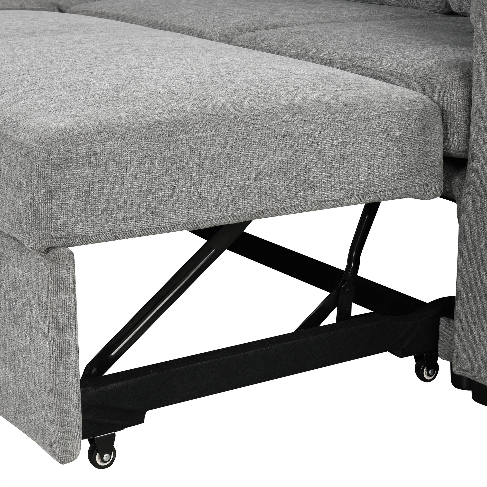 Single Pull Out Sofa Bed With USB Ports And Cup Holders