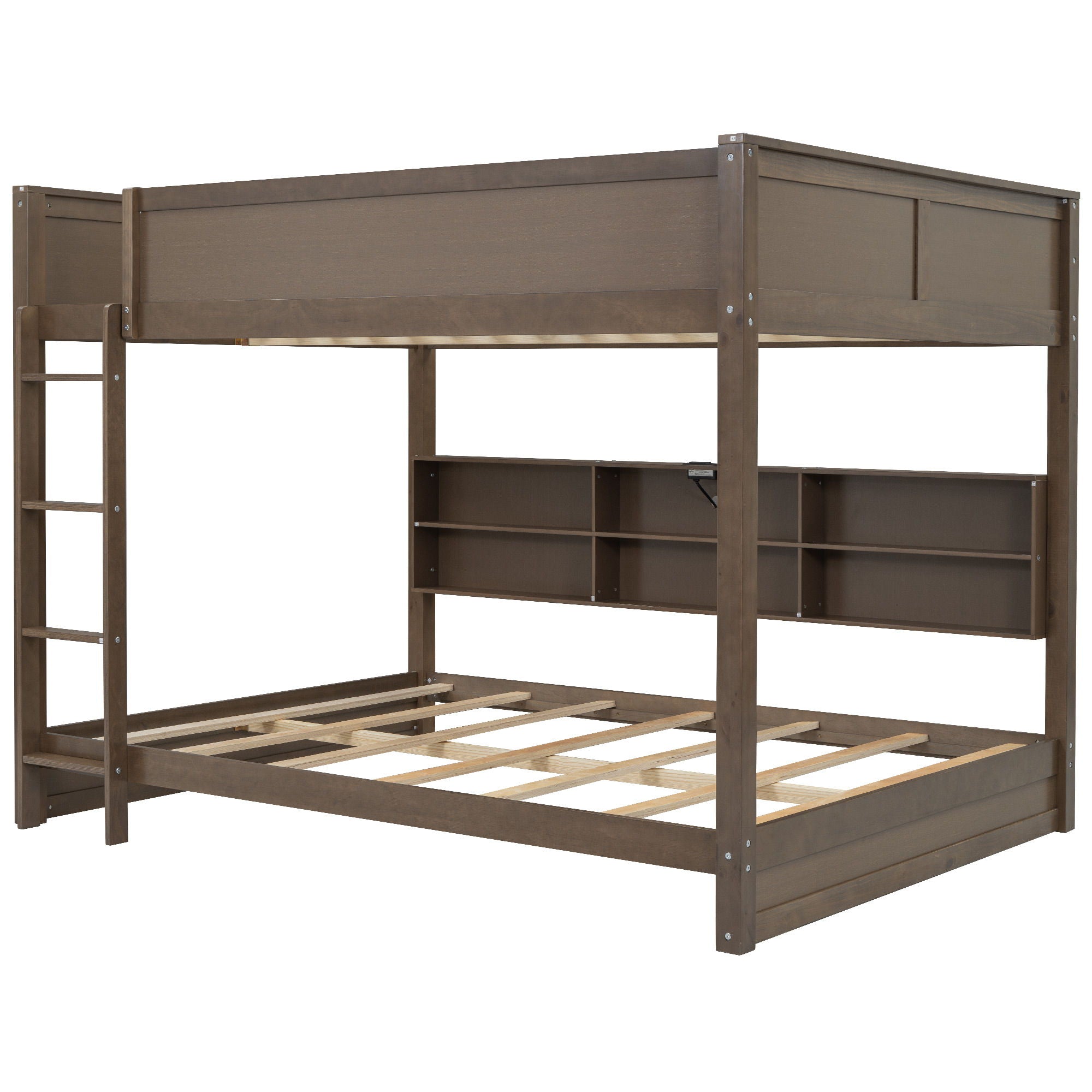 Bunk Bed With Storage Cabinets And USB Ports