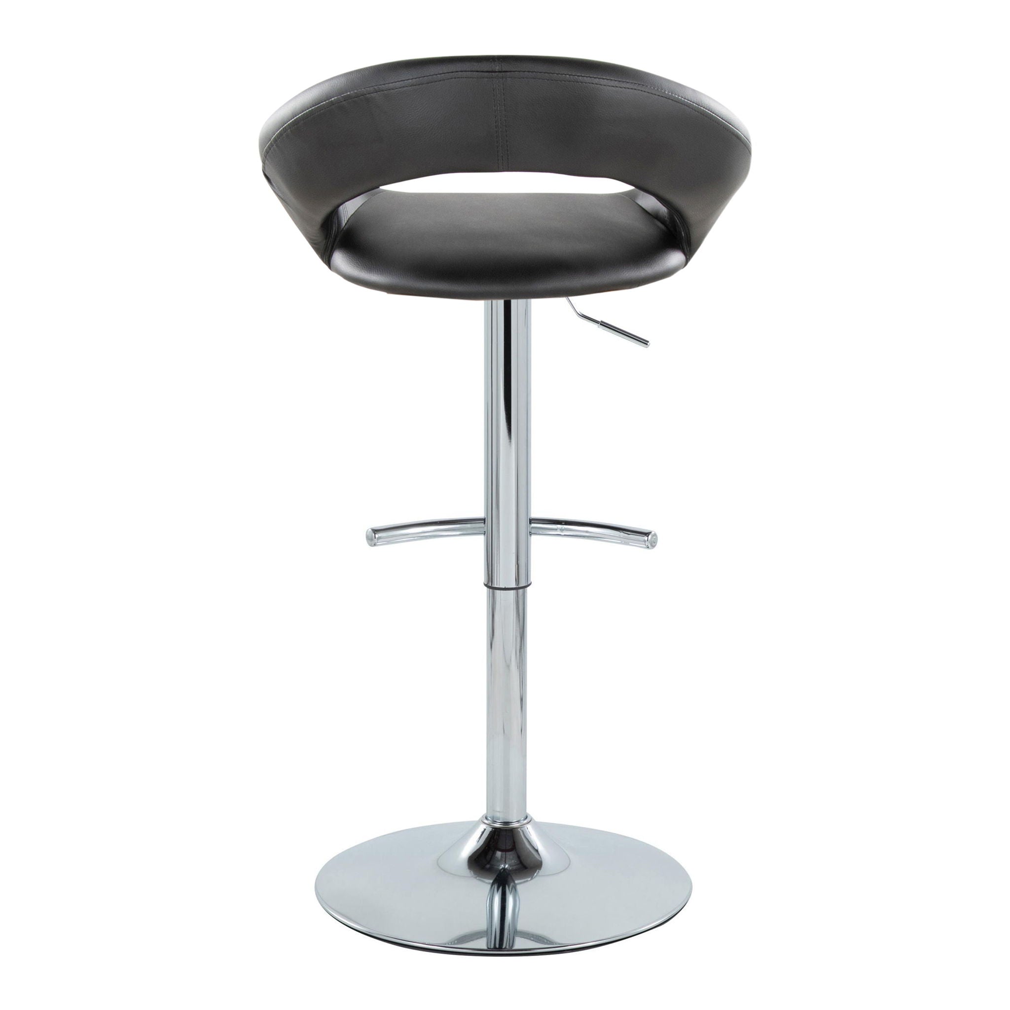Posh - Contemporary Adjustable Barstool With Swivel With Rounded T Footrest (Set of 2)