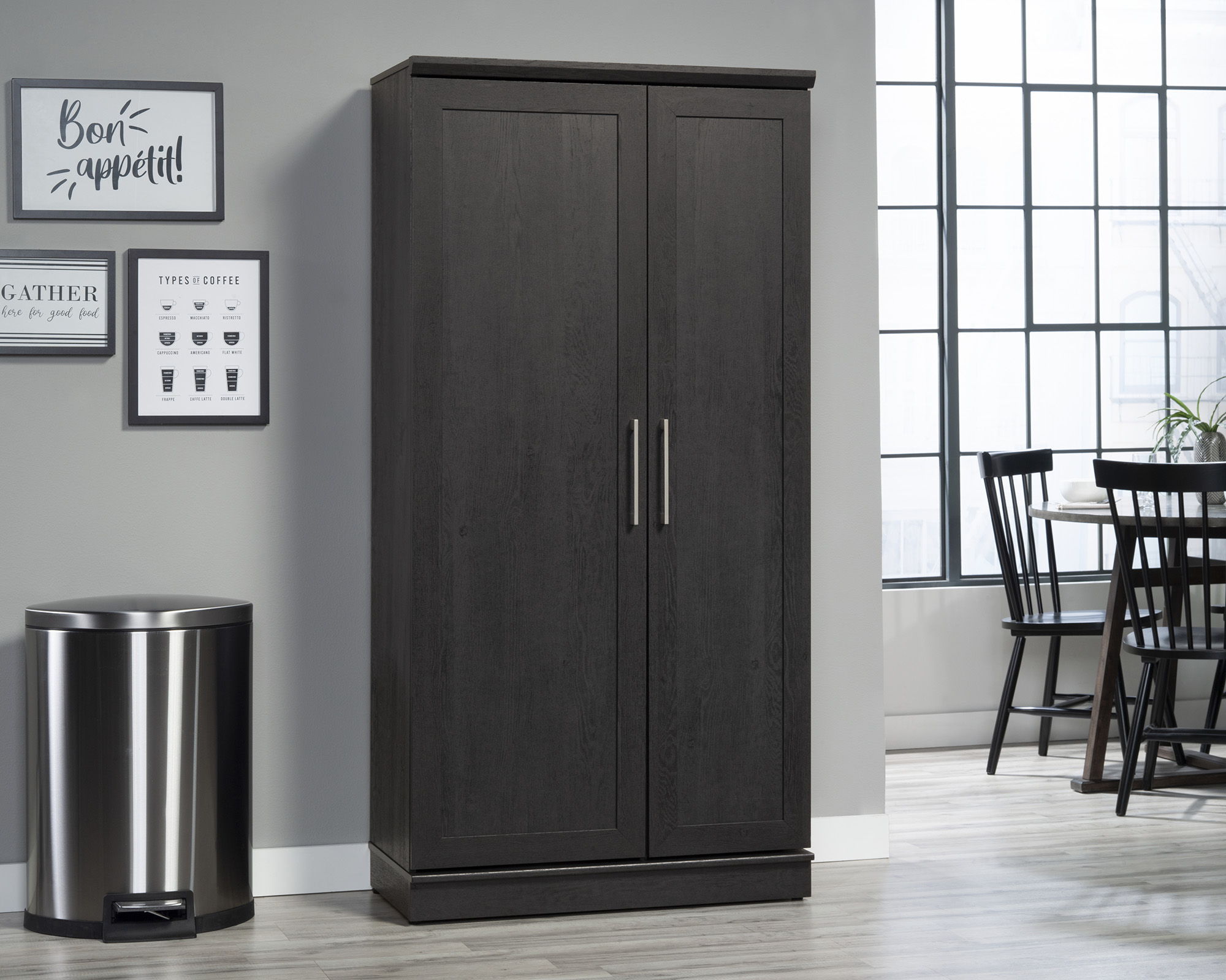 2-Door Storage Cabinet in Raven Oak