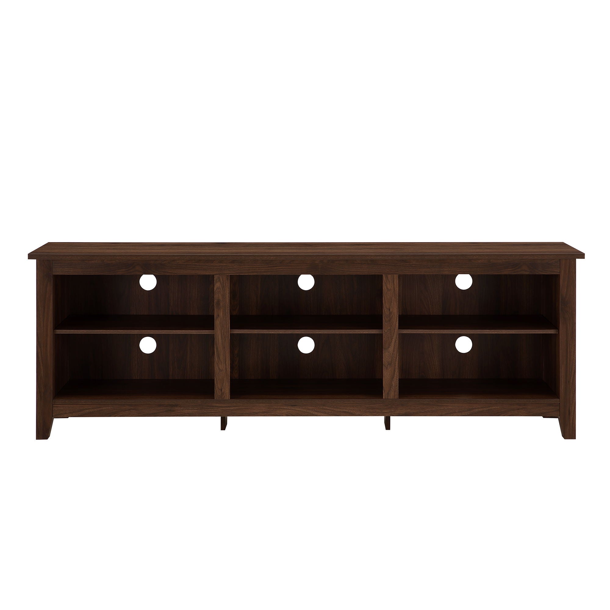 Modern Transitional 3 Shelf Open Storage TV Stand