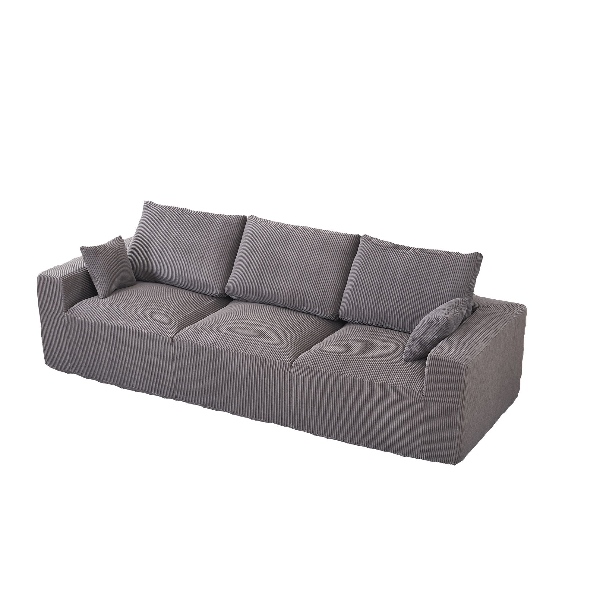Modular Sectional Sofa With Extra Wide Cushion, USB / Type C Charger, Petal Armrest