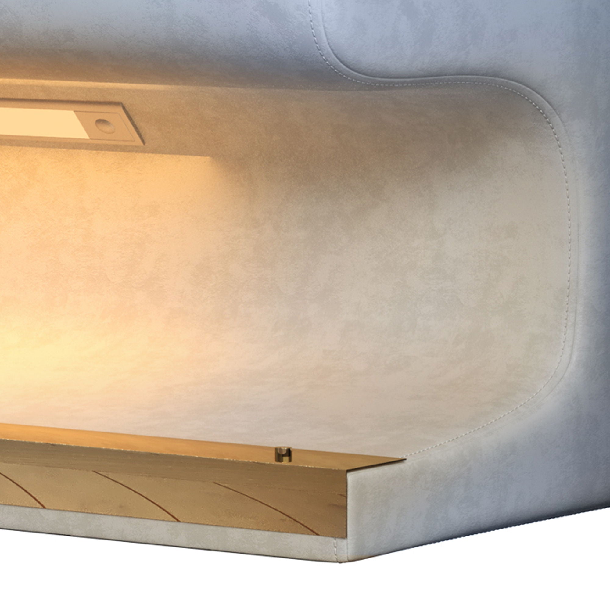 Modern Upholstered Entryway Bench With LED Sensor Light
