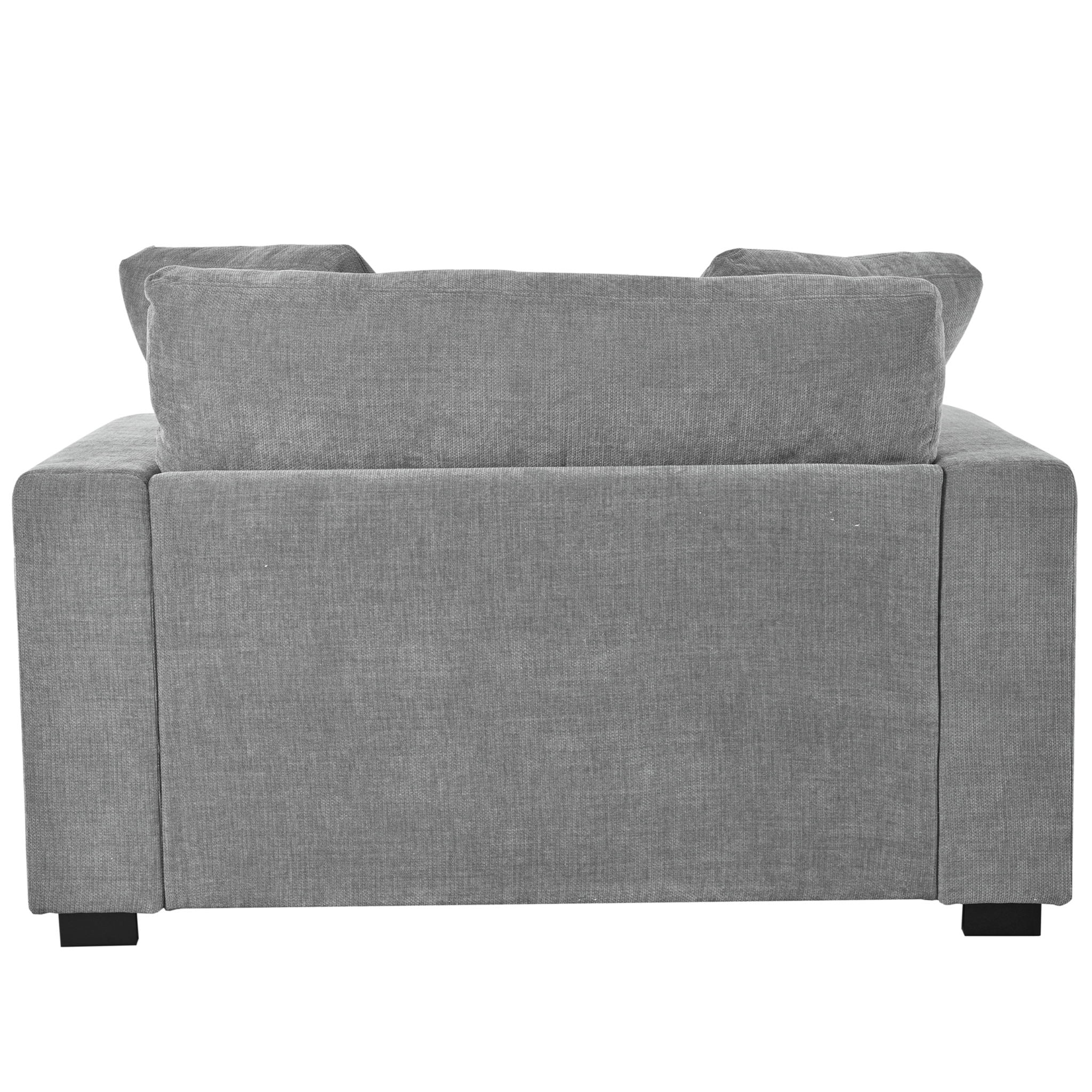 Oversized Chaise, Lounge Chair Classic Design, Soft Fabric, Durable Frame With Solid Wood Legs