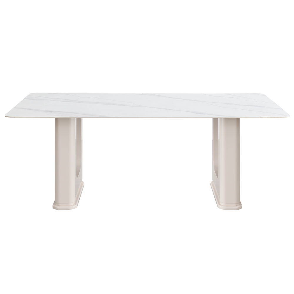 ACME Kalam - Dining Table - Ceramic Top & Beige Finish | Meri Furniture