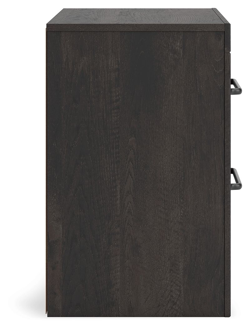 Hollivern - Two Drawer Night Stand - Dark Gray