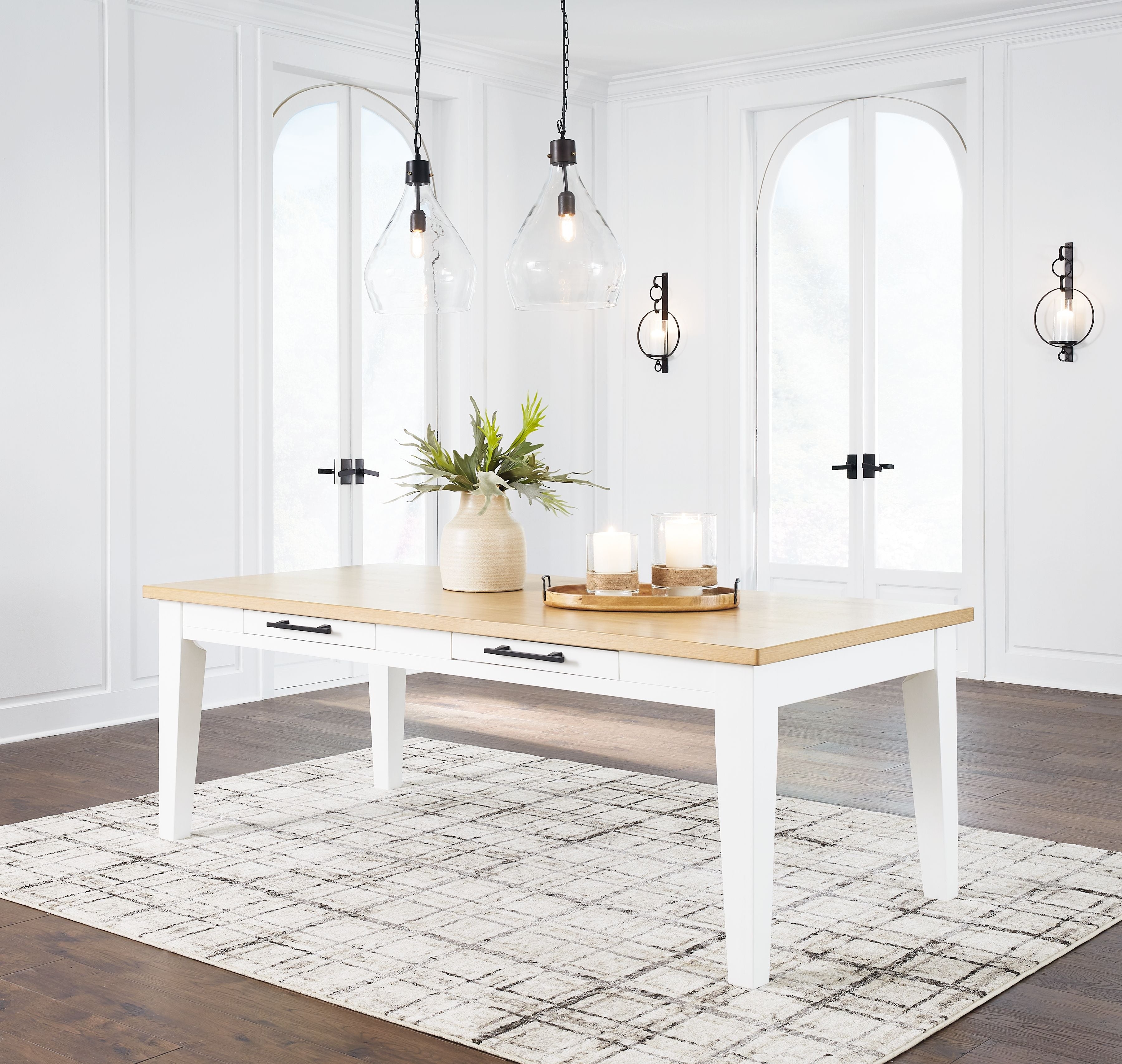 Signature Design by Ashley® Ashbryn - White / Natural - Rectangular Dining Room Table | Meri Furniture
