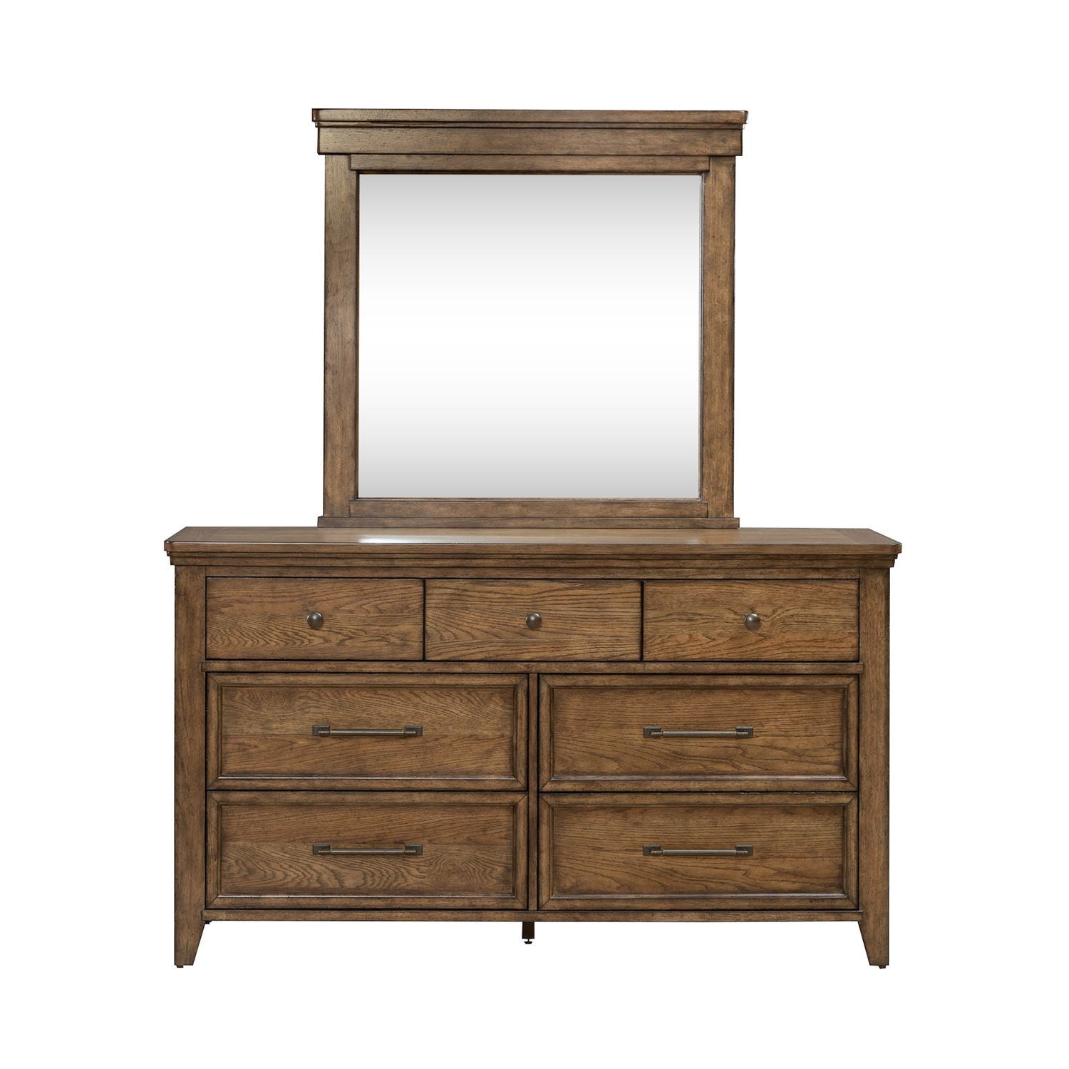 Carolina Park - Dresser & Mirror - Amber Brown