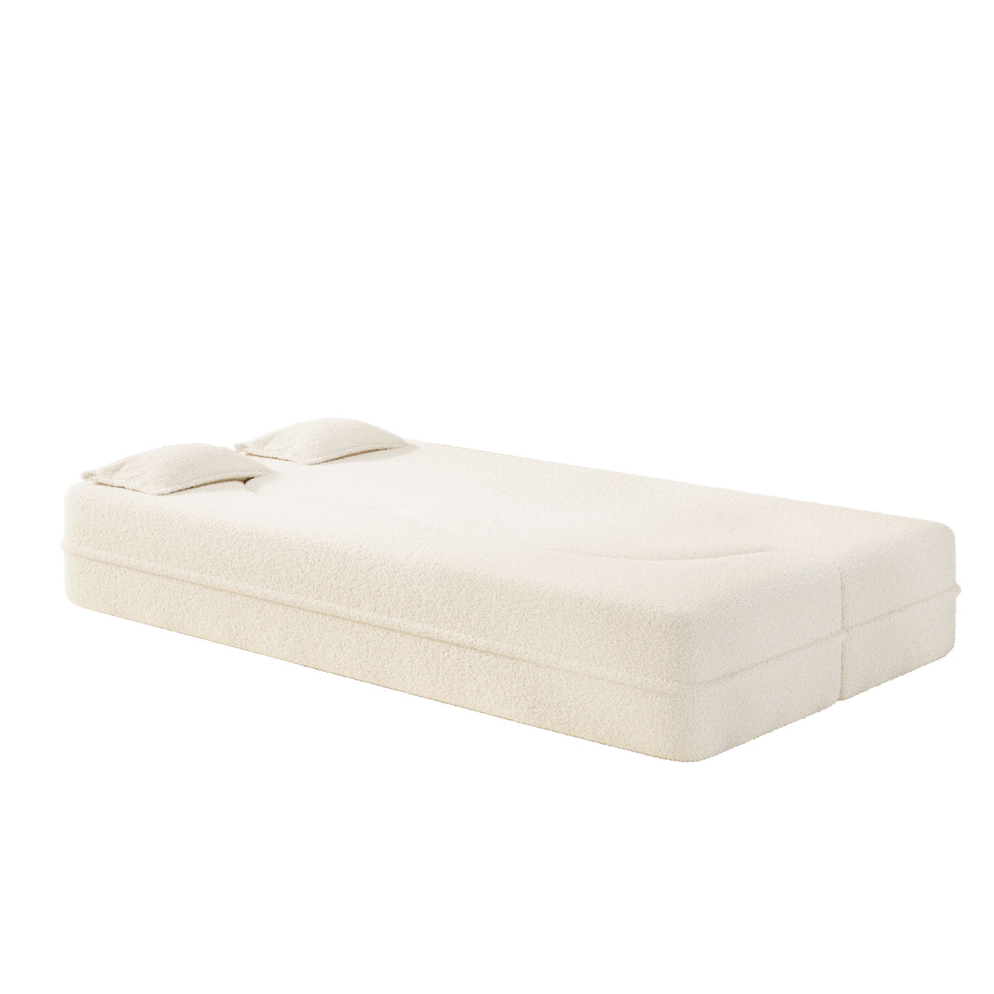 Modern Floor Sofa With 2 Pillows, Twin Size For Living Room