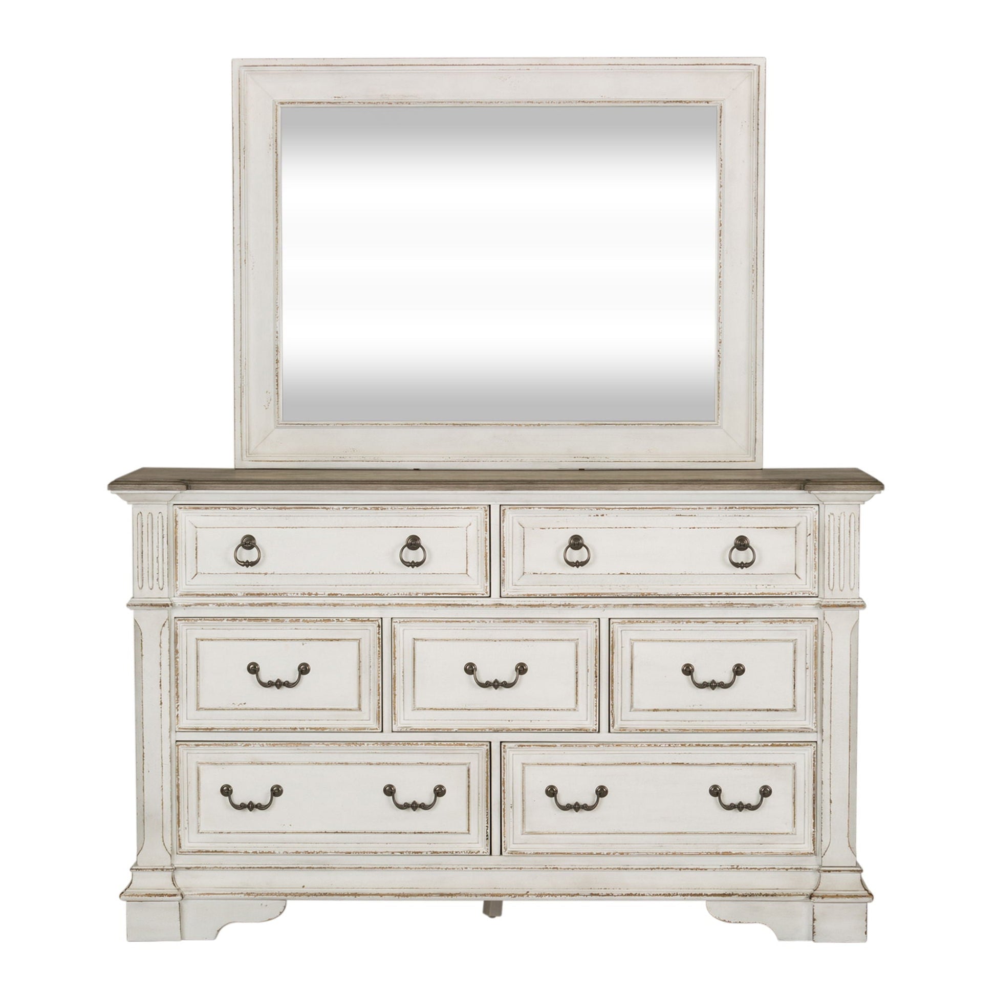 Liberty Furniture Abbey Park - Dresser & Mirror - White | Meri Furniture