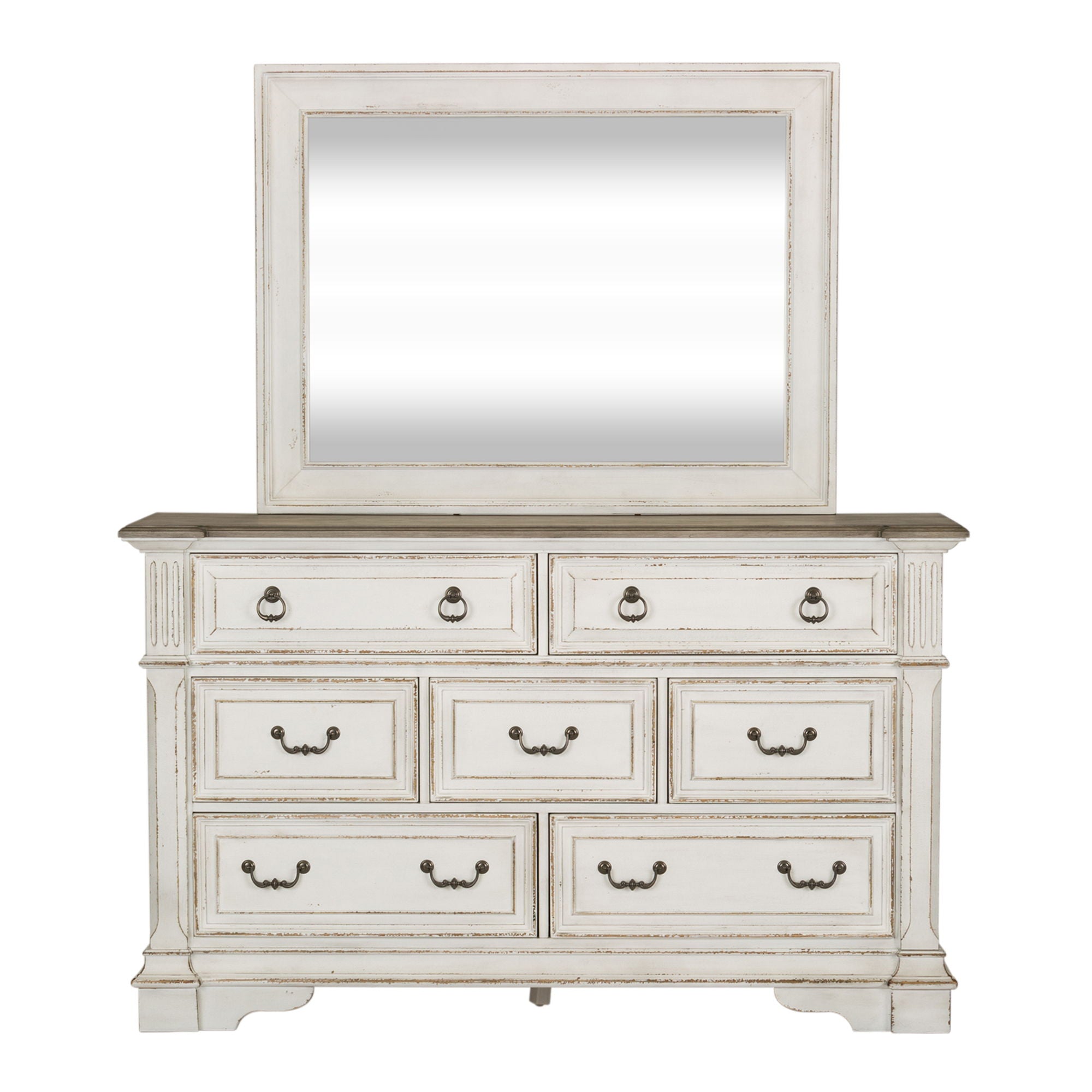 Liberty Furniture Abbey Park - Dresser & Mirror - White | Meri Furniture