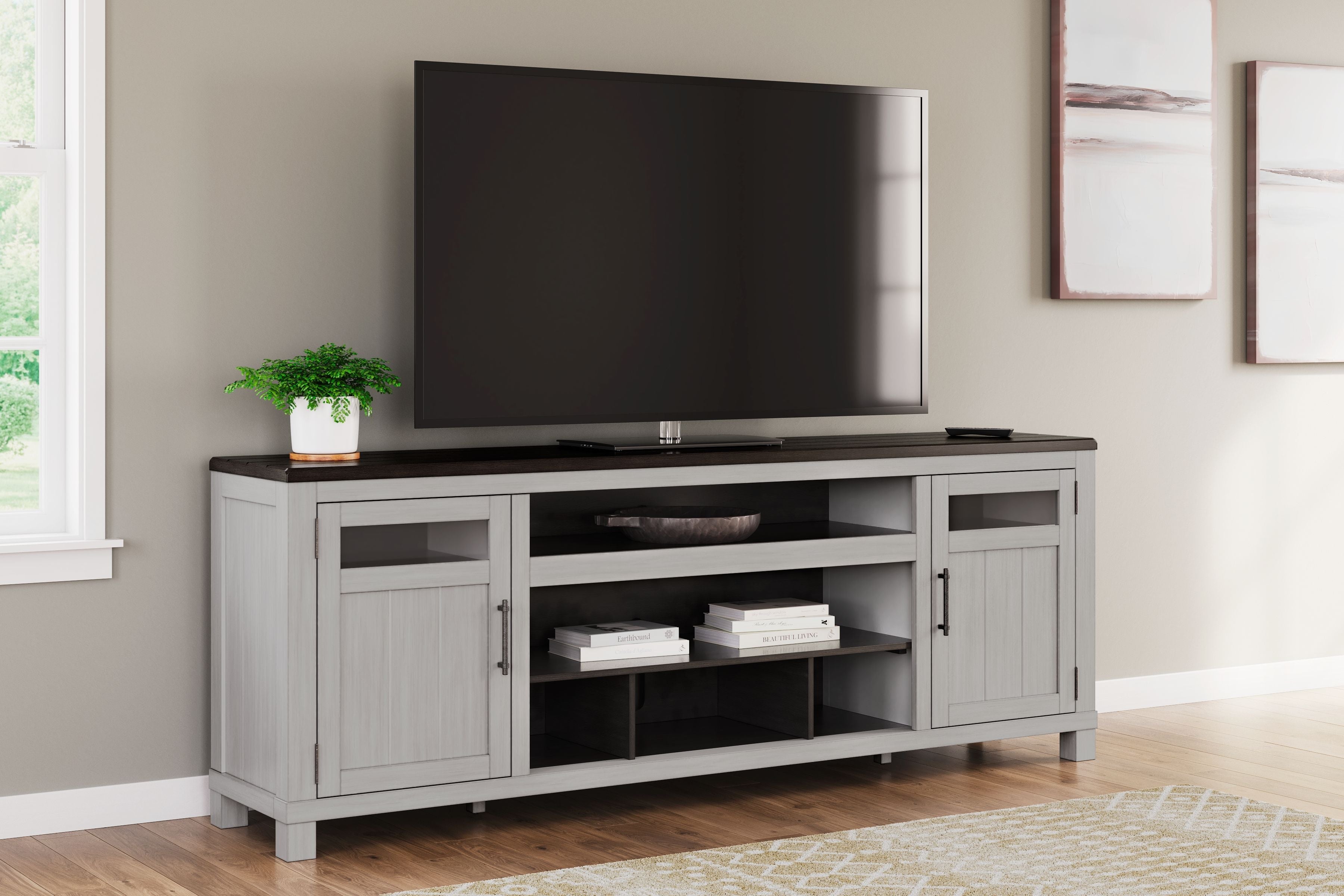 Signature Design by Ashley® Darborn - Gray / Brown - XL TV Stand W/Fireplace Option | Meri Furniture