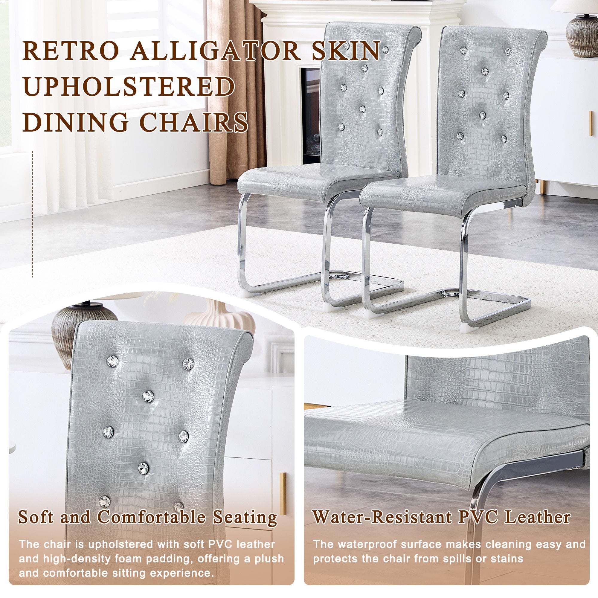 Elegant Design Upholstered Dining Chairs