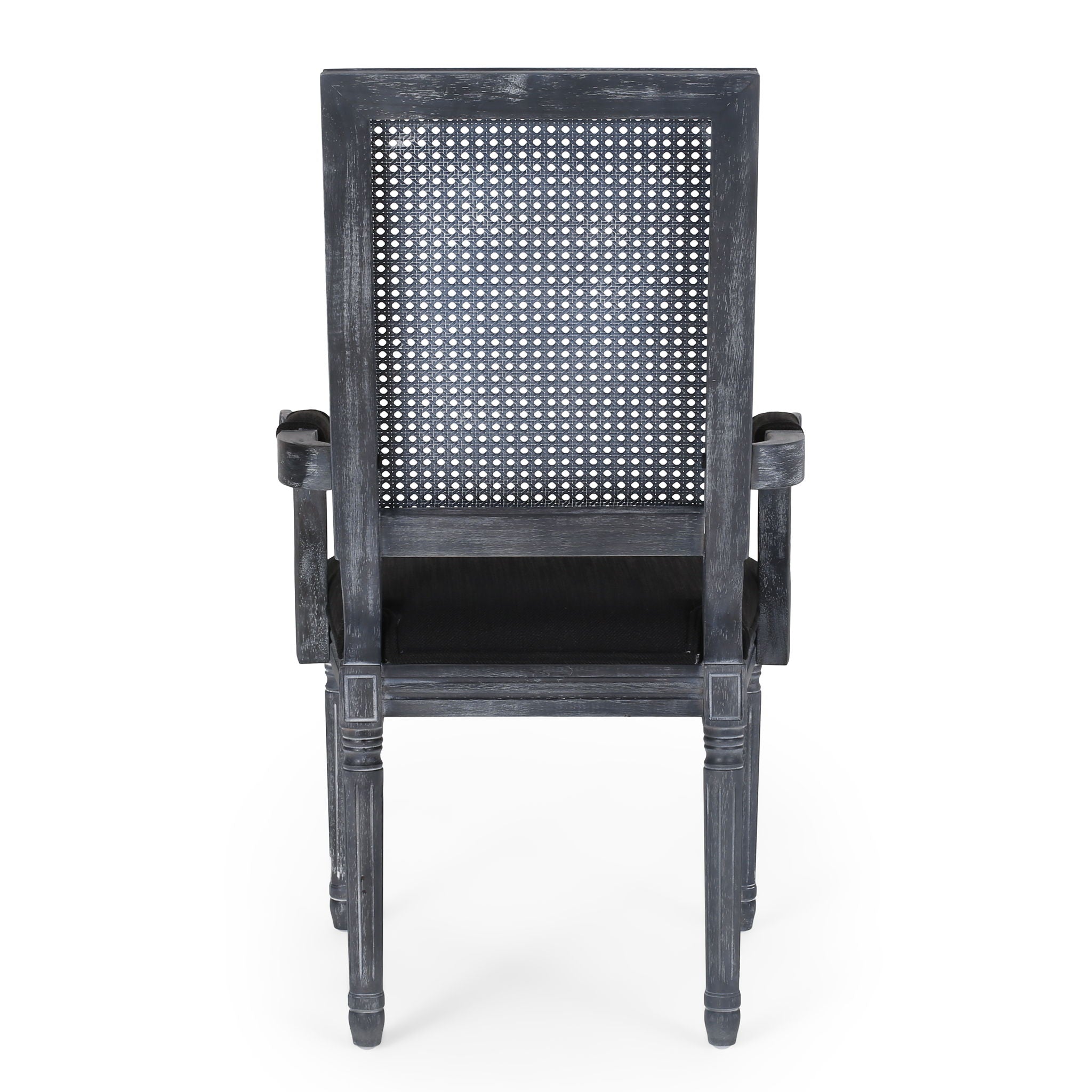 Elegant French Country Style Dining Chair With Cane Backrest